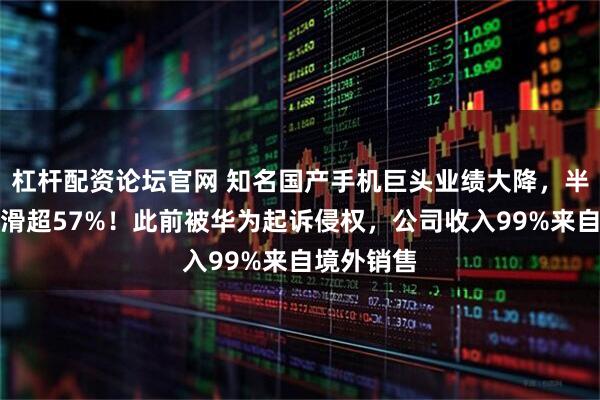 杠杆配资论坛官网 知名国产手机巨头业绩大降，半年净利下滑超57%！此前被华为起诉侵权，公司收入99%来自境外销售